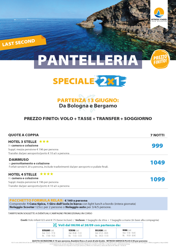 086 26 pantelleria 2x1 partenza 13 giugno
