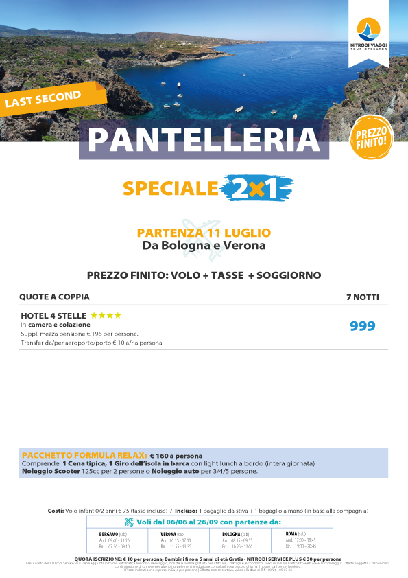 100 26 pantelleria 2x1 partenza 11 luglio