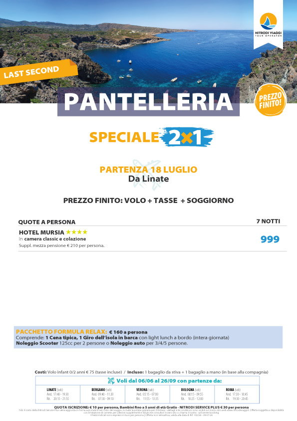 102 26 pantelleria 2x1 partenza 18 luglio